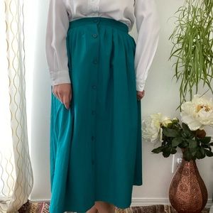 90’s vintage peacock green & turquoise blue skirt🍀